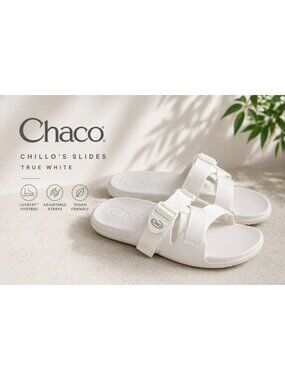 Chaco Chillos Slide Sandals White Adjustable Straps Lightweight Size 6 Women’s